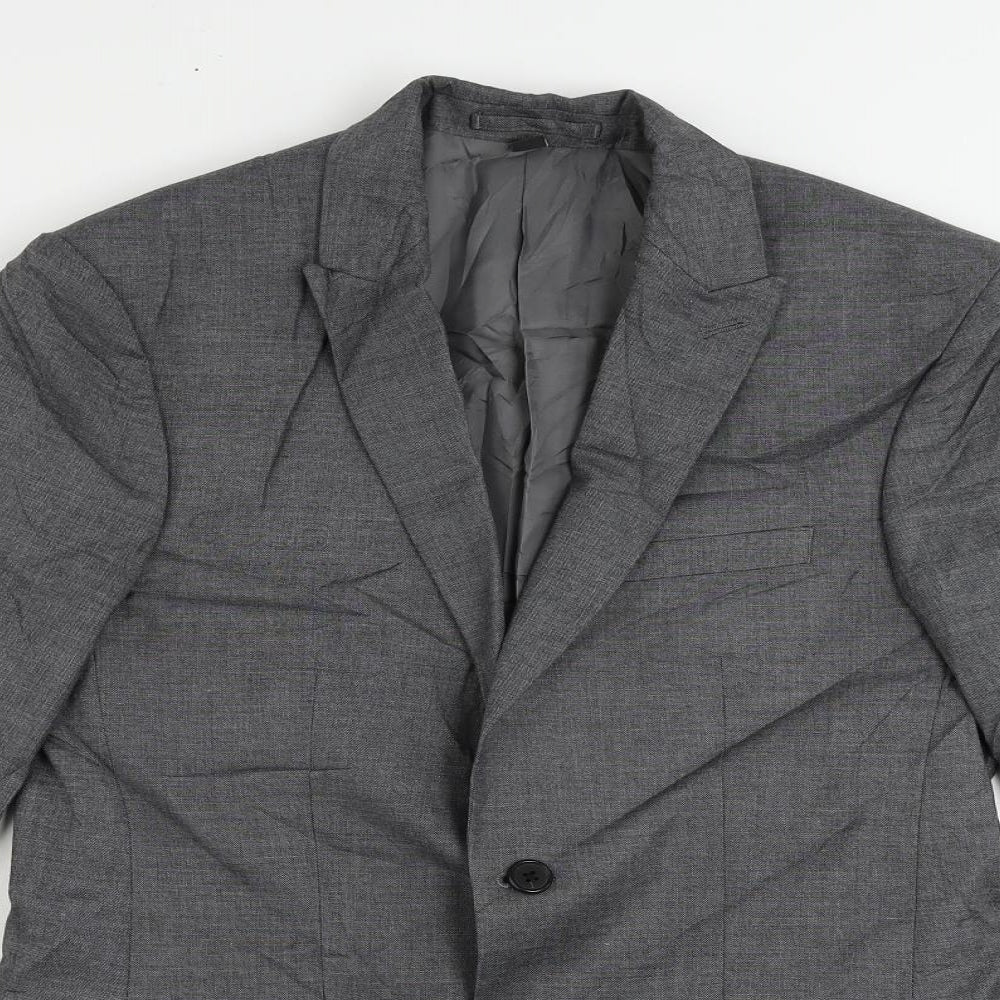 Marks and Spencer Mens Grey Polyester Jacket Suit Jacket Size 38 Regular