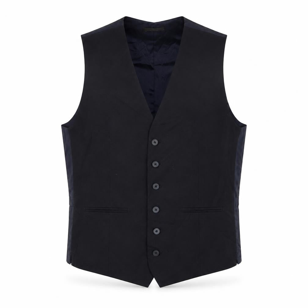 Marks & Spencer Mens Blue Polyester Jacket Suit Waistcoat Size 36 Regular