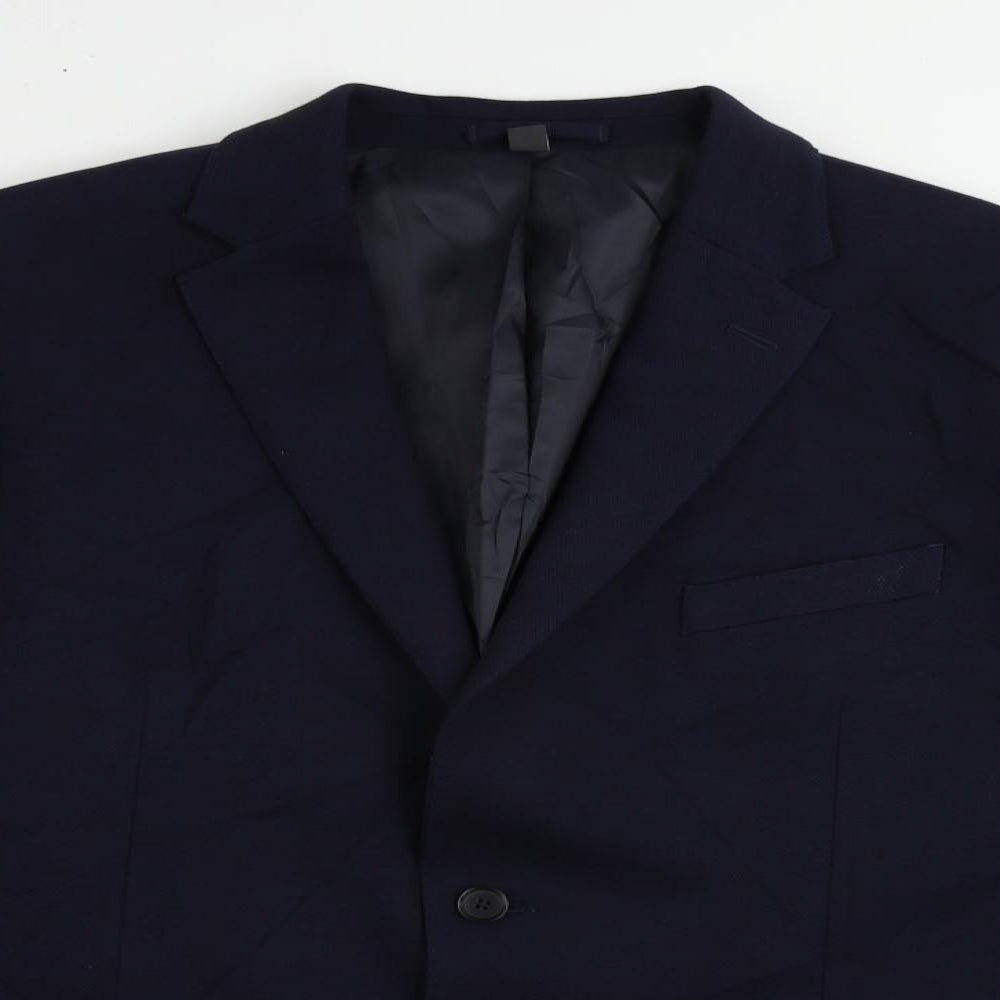 Marks and Spencer Mens Blue Polyamide Jacket Suit Jacket Size 44 Regular