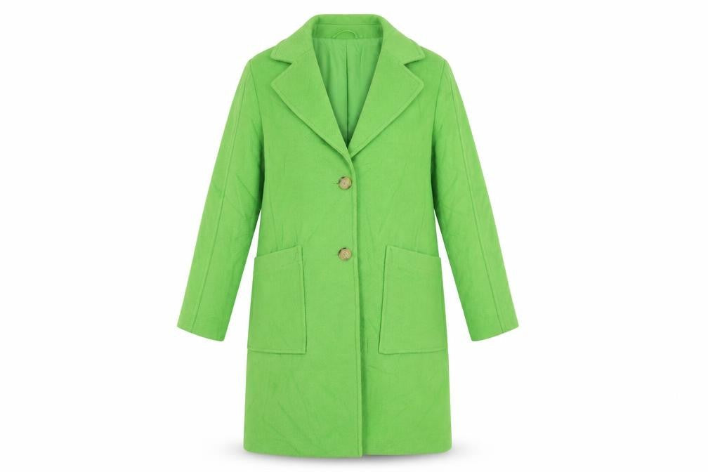 Marks & Spencer Womens Green Overcoat Coat Size 12 Button