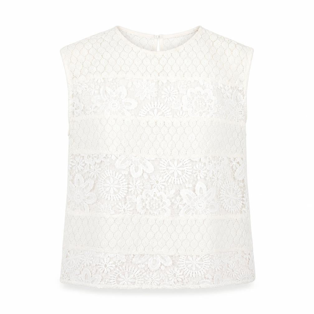 French Connection Womens White Polyester Basic T-Shirt Size S Round Neck