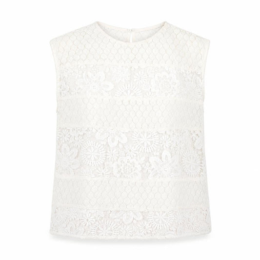 French Connection Womens White Polyester Basic T-Shirt Size S Round Neck