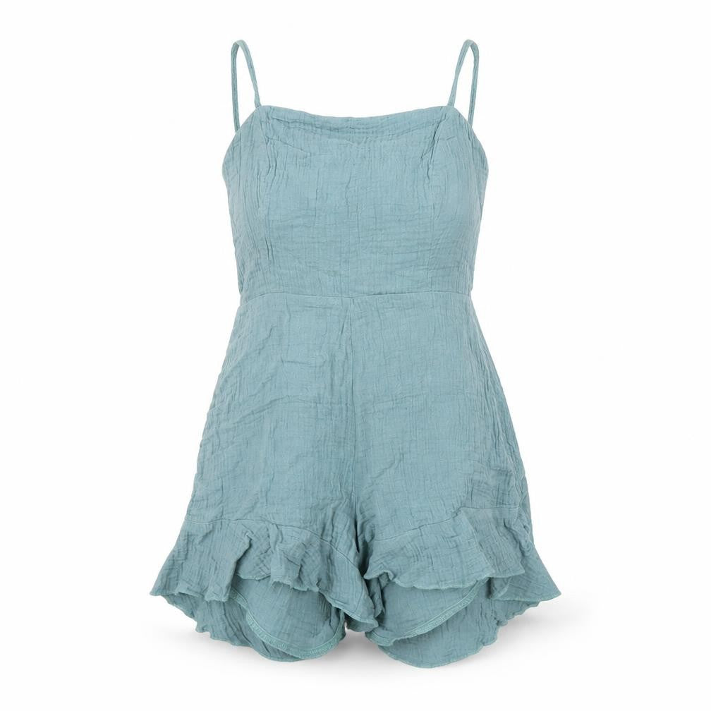 Nasty Gal Womens Blue Polyester Playsuit One-Piece Size 8 Zip