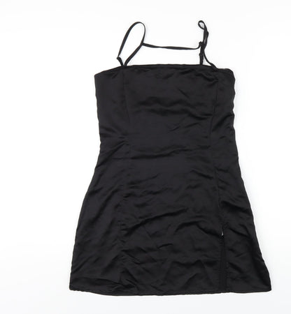 Additional front view of As You women’s black polyester mini, size UK 10, square neck zip