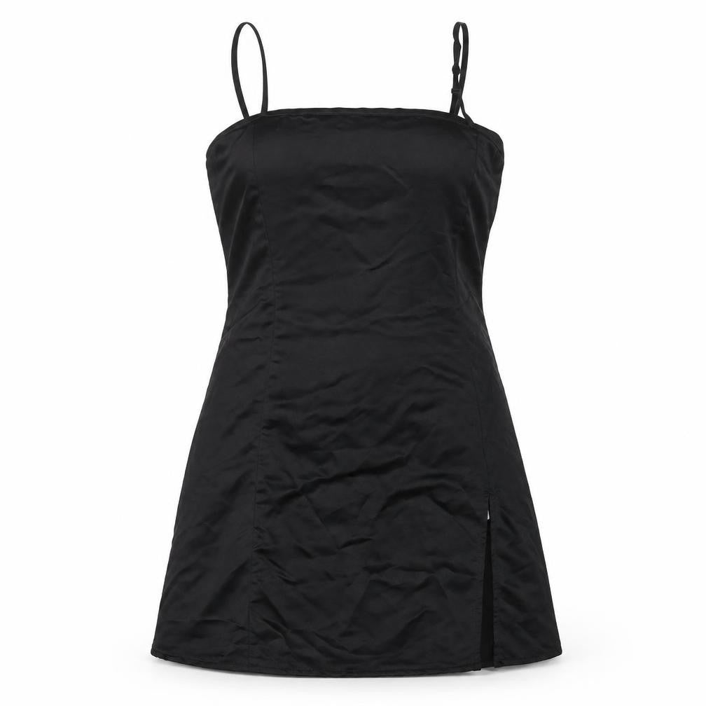 As You Womens Black Polyester Mini Size 10 Square Neck Zip
