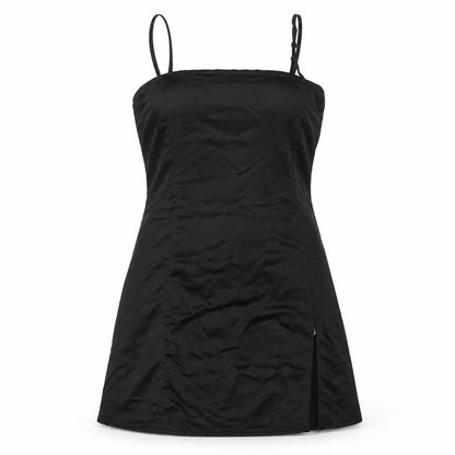 Front view of As You women’s black polyester mini, size UK 10, square neck zip