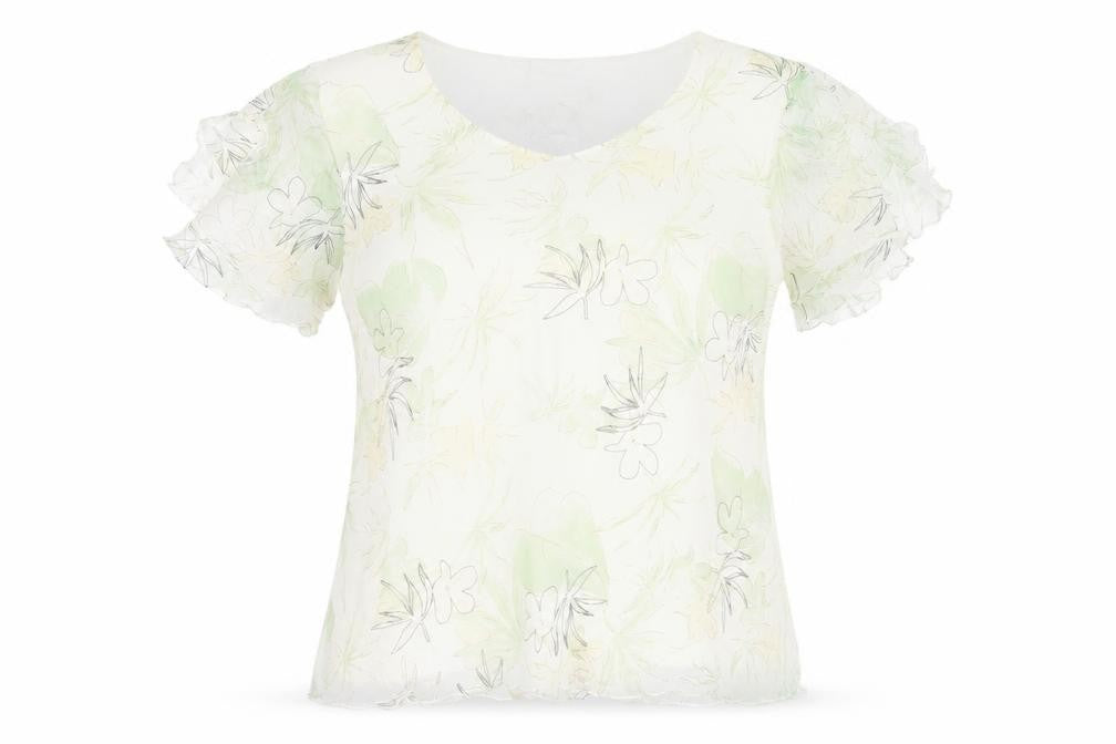 Soul Womens Multicoloured Floral Polyester Basic T-Shirt Size 20 V-Neck