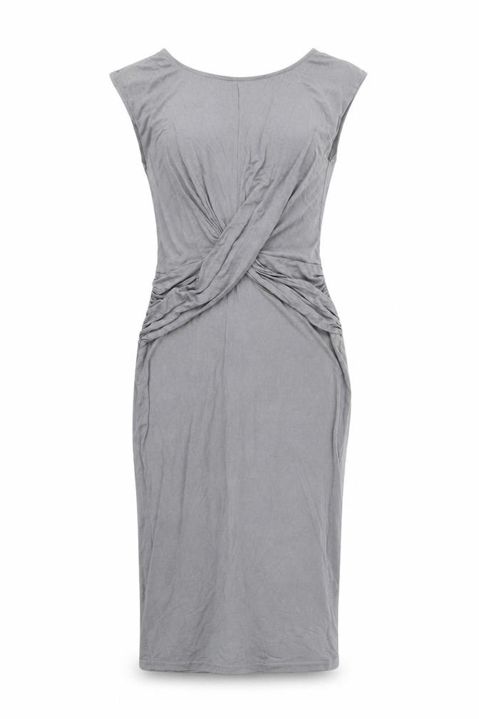 AX Paris Womens Grey Viscose Bodycon Size 8 Round Neck Pullover