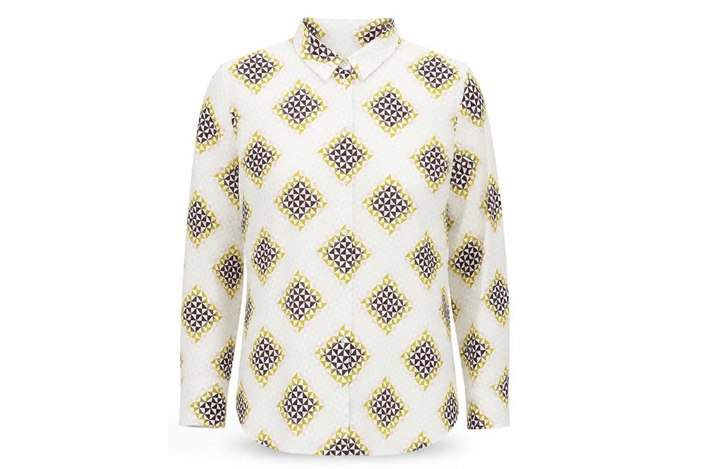 Autograph Womens Multicoloured Geometric Polyester Basic Button-Up Size 22 Collared