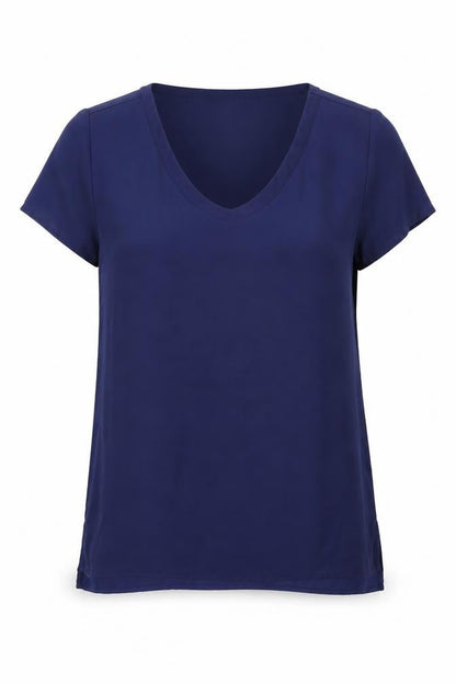 Soprano Womens Blue Polyester Basic T-Shirt Size XS Round Neck