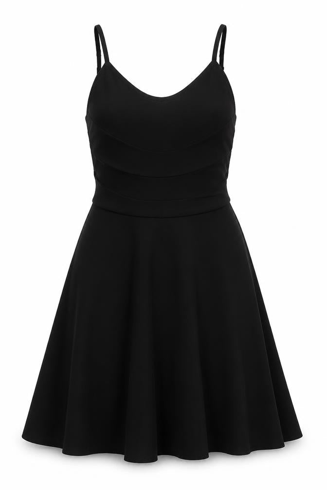 Miss Selfridge Womens Black Polyester Skater Dress Size 6 Round Neck Pullover