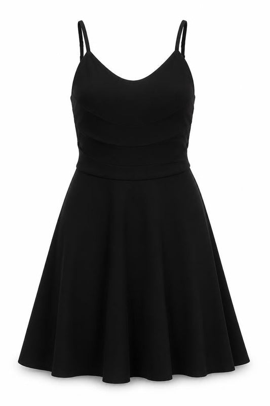 Miss Selfridge Womens Black Polyester Skater Dress Size 6 Round Neck Pullover