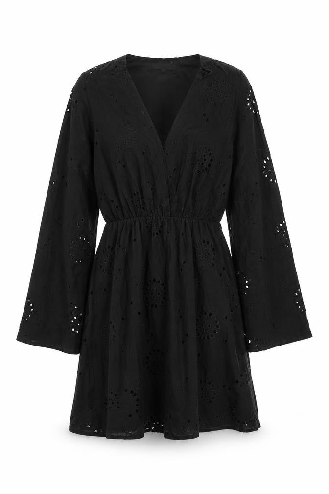 Missguided Womens Black Cotton A-Line Size 6 V-Neck Pullover