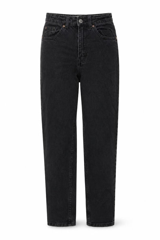 Denim & Co. Womens Grey Cotton Mom Jeans Size 8 L28 in Regular Button