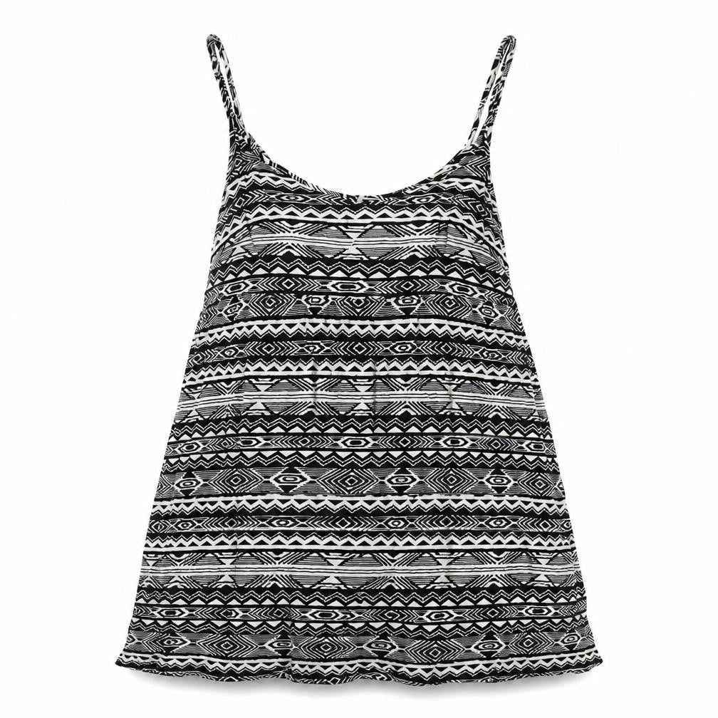 Divided by H&M Womens Black Geometric Polyester A-Line Size 12 Scoop Neck Pullover
