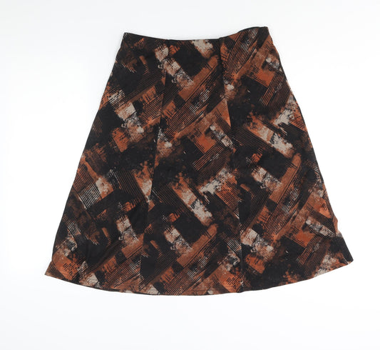 EWM Womens Multicoloured Geometric Polyester A-Line Skirt Size 30 in