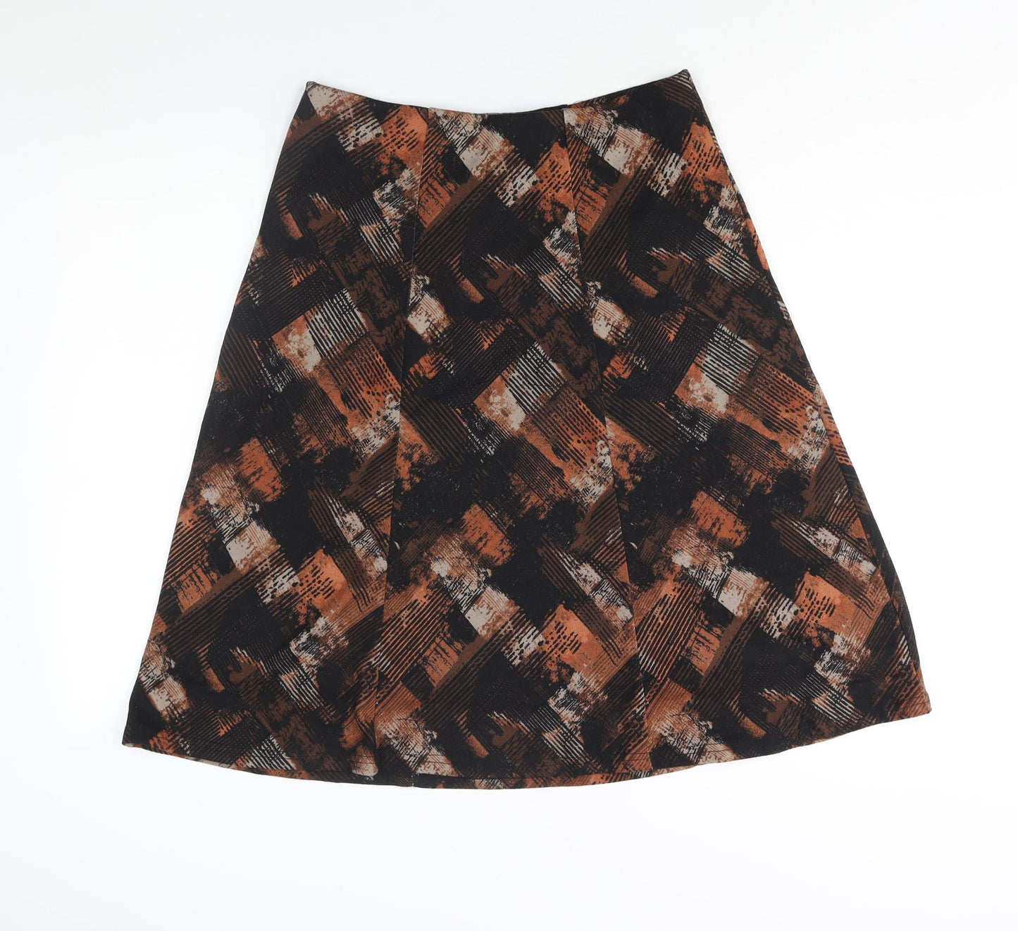 EWM Womens Multicoloured Geometric Polyester A-Line Skirt Size 30 in