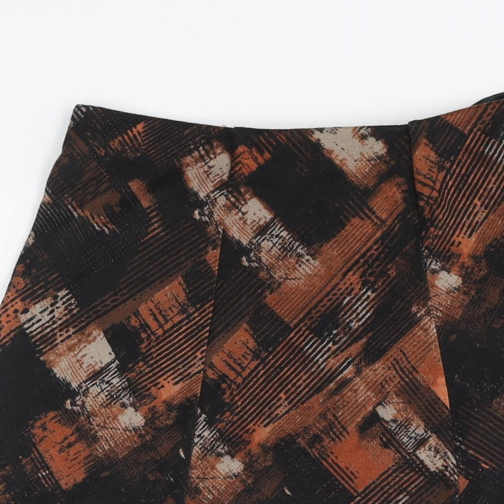EWM Womens Multicoloured Geometric Polyester A-Line Skirt Size 30 in