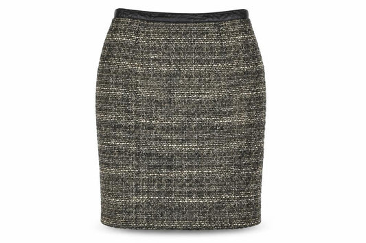 Pomodoro Womens Gold Acrylic Straight & Pencil Skirt Size 12 Zip