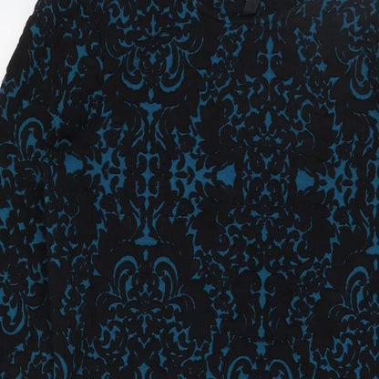 Arcadia Womens Blue Geometric Polyester Sheath Size 14 Round Neck Zip