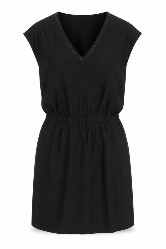 H&M Womens Black Polyester Shift Size 12 V-Neck Pullover