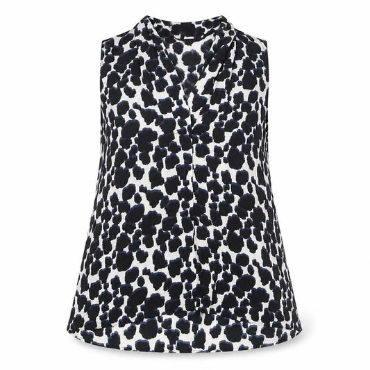 NEXT Womens Black Geometric Polyester Camisole Blouse Size 10 V-Neck