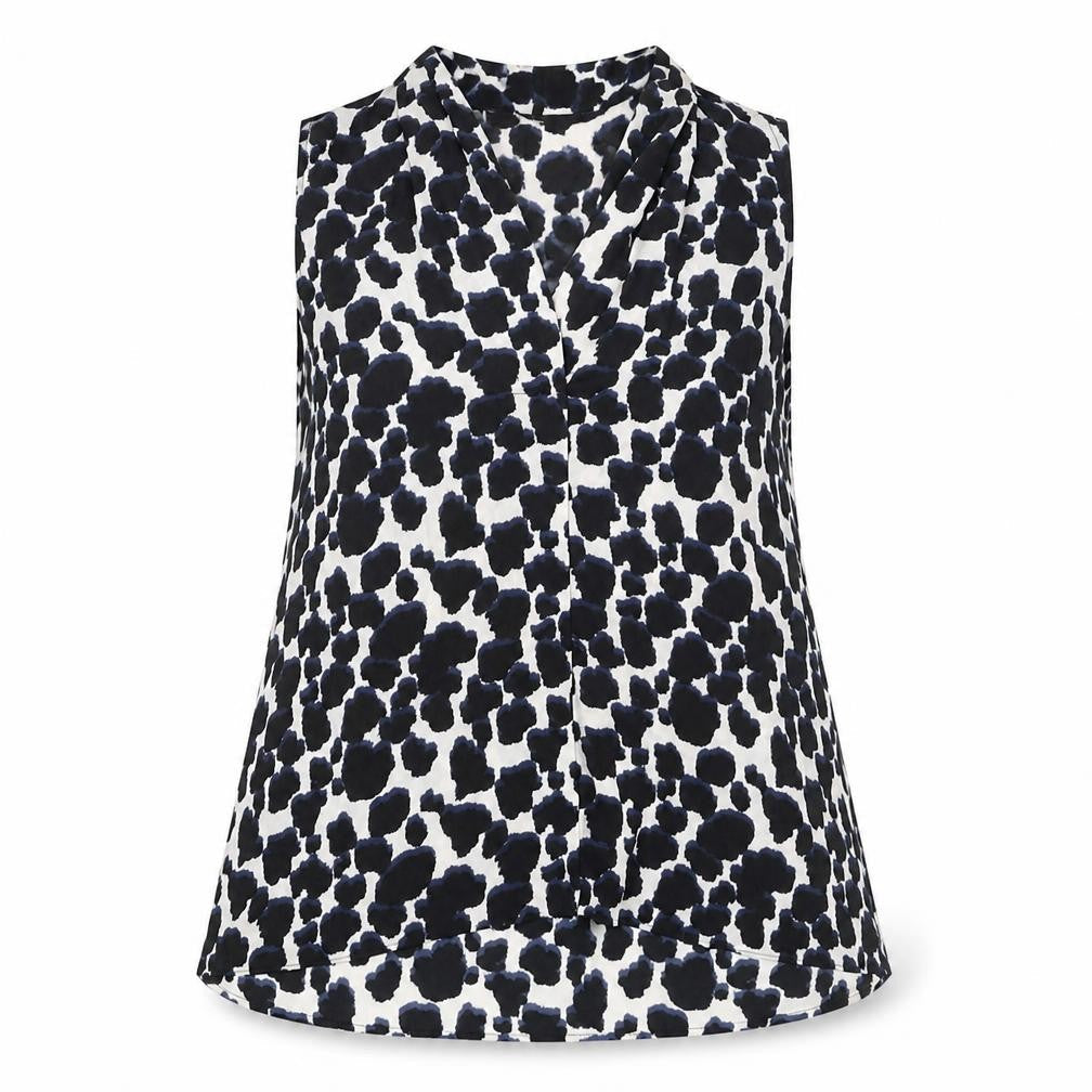 NEXT Womens Black Geometric Polyester Camisole Blouse Size 10 V-Neck