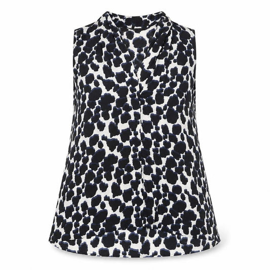 Next Womens Black Geometric Polyester Camisole Blouse Size 10 V-Neck