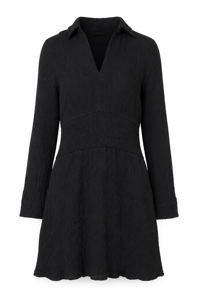 Zara Womens Black Acrylic A-Line Size S Collared Pullover