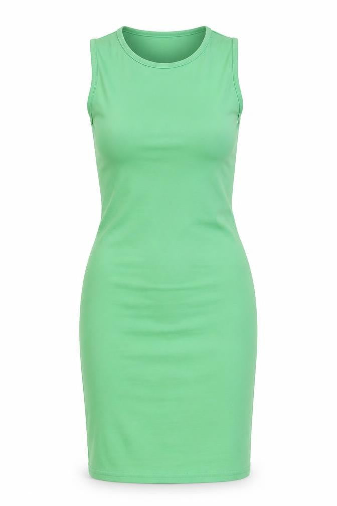 PRETTYLITTLETHING Womens Green Polyester Bodycon Size 6 Round Neck Pullover - Back Cut Out