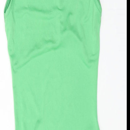 PRETTYLITTLETHING Womens Green Polyester Bodycon Size 6 Round Neck Pullover - Back Cut Out
