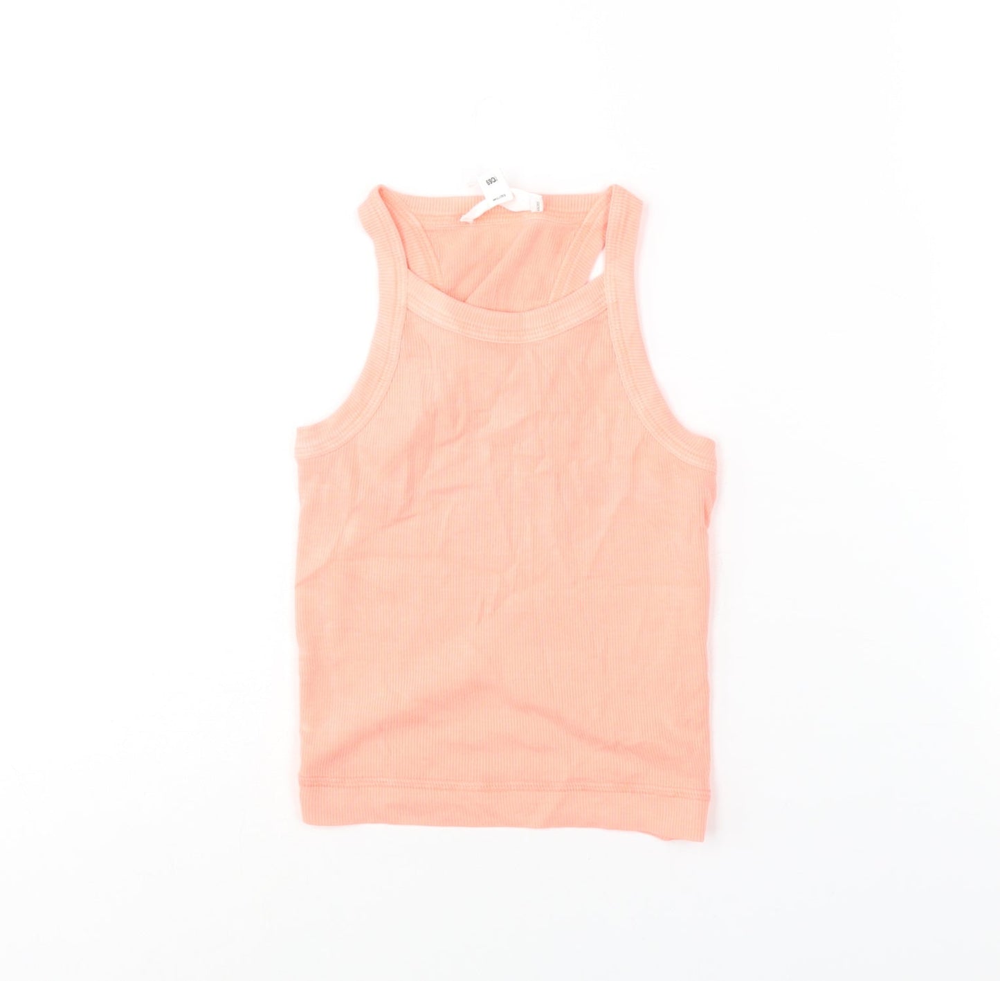 Marks and Spencer Womens Pink Cotton Basic Tank Size XS Round Neck