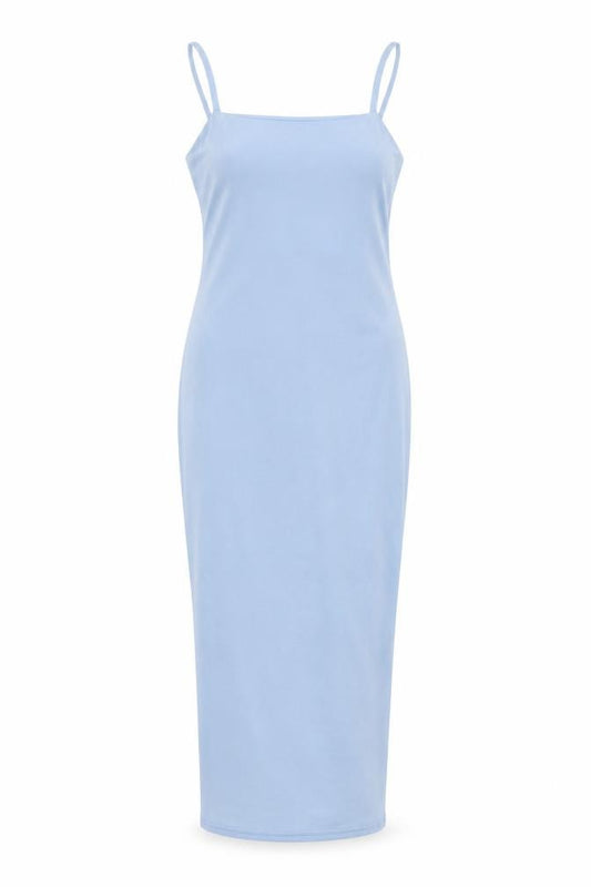 PRETTYLITTLETHING Womens Blue Polyester Bodycon Size 6 Square Neck Pullover