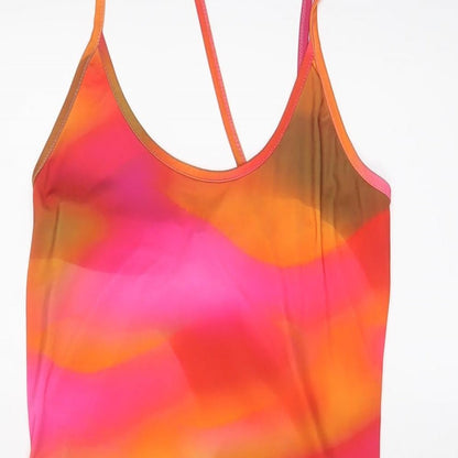 PRETTYLITTLETHING Womens Multicoloured Tie Dye Polyester Bodycon Size 8 Scoop Neck Pullover