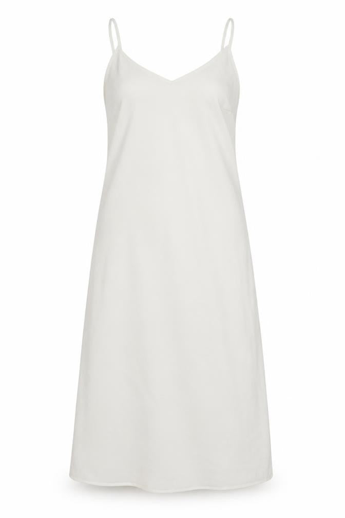 Marks & Spencer Womens White Polyester Tank Dress Size 14 V-Neck Pullover
