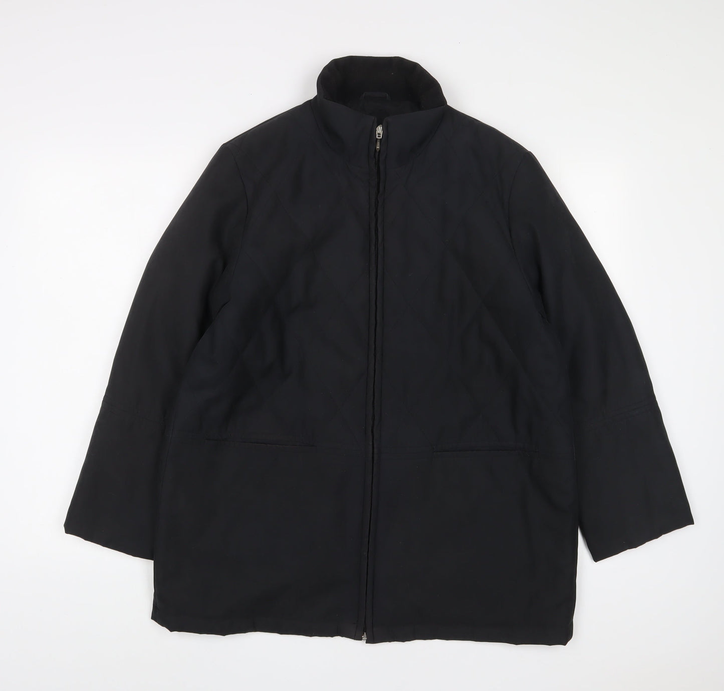 Outer Layer Womens Black Jacket Coat Size 14 Zip - Pockets