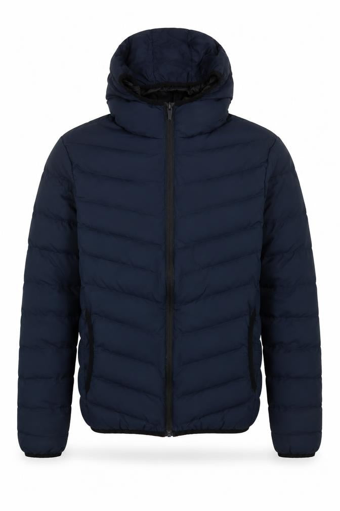 Brave Soul Mens Blue Quilted Coat Size XS Zip
