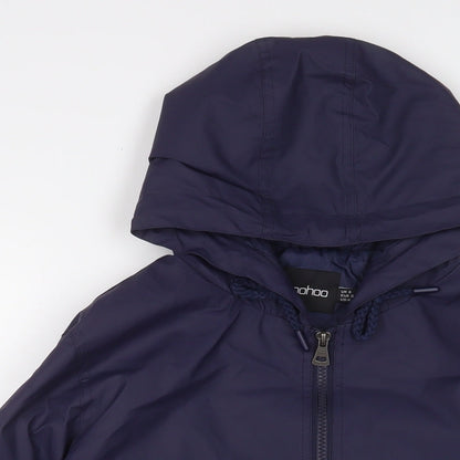 Boohoo Womens Blue Jacket Size 8 Zip