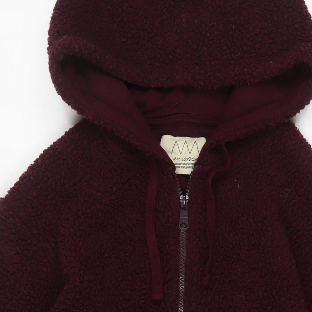 A.M. London Womens Red Jacket Size M Zip - Pockets