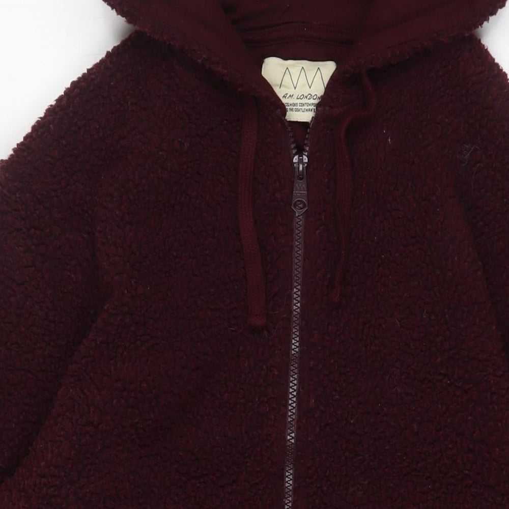 A.M. London Womens Red Jacket Size M Zip - Pockets