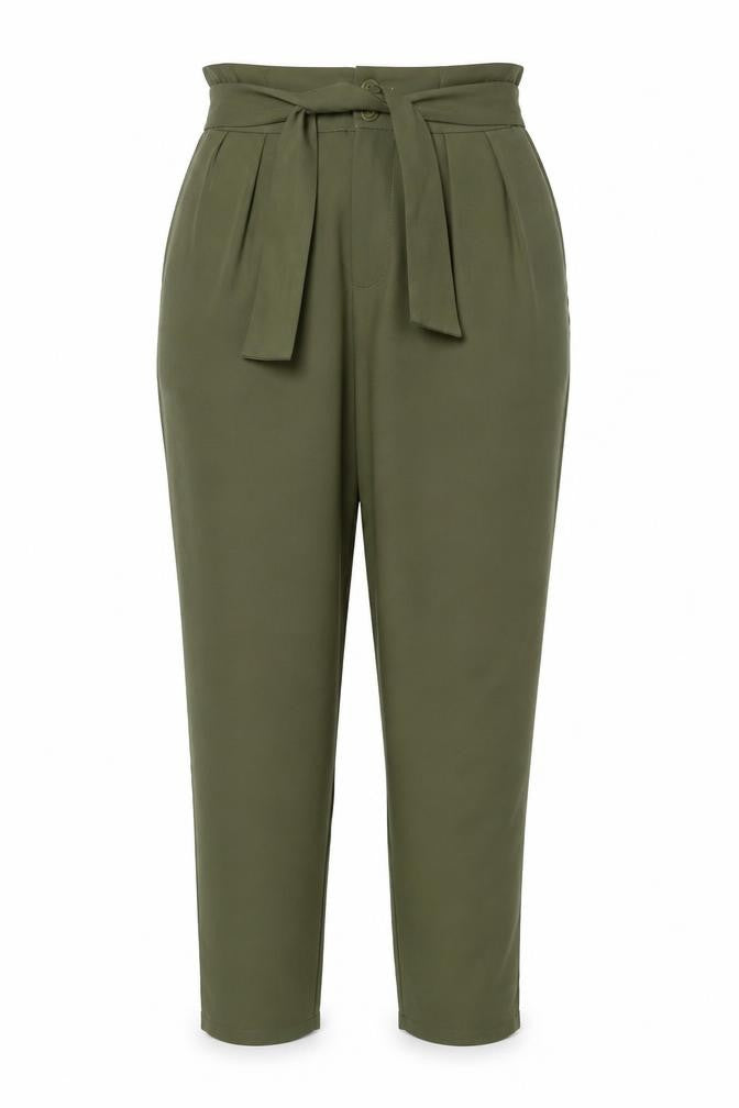Grace Karin Womens Green Polyester Trousers Size XL L27 in Regular Button - Belted