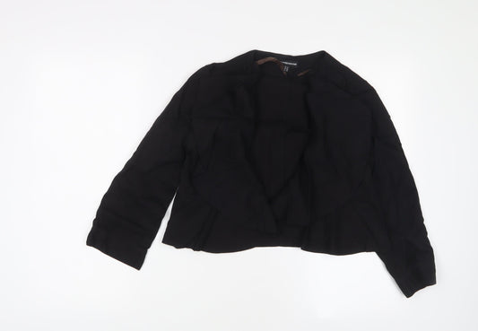 Warehouse Womens Black V-Neck Lyocell Shrug Jumper Size 14 - Open