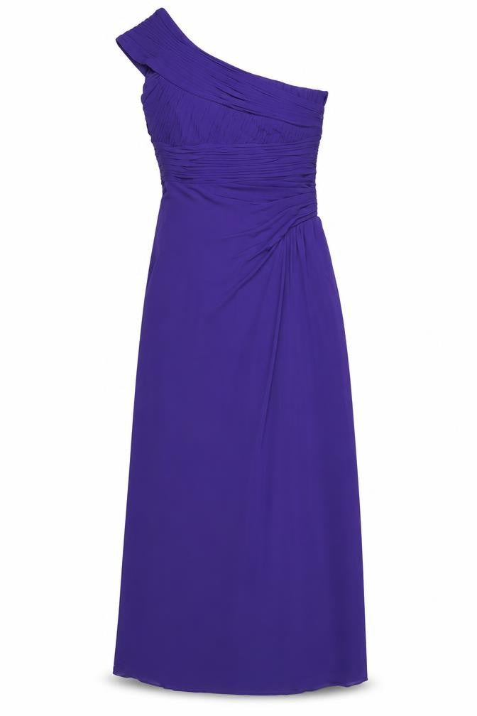 Coast Womens Purple Polyester A-Line Size 8 One Shoulder Zip