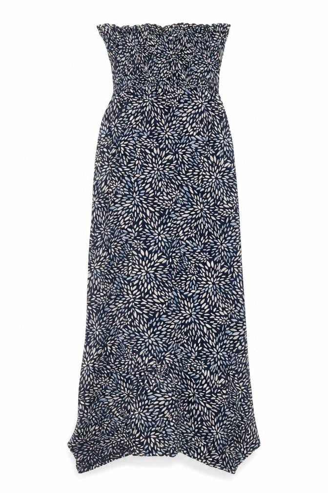 Accessorize Womens Blue Geometric Viscose A-Line Size XS Off the Shoulder Pullover