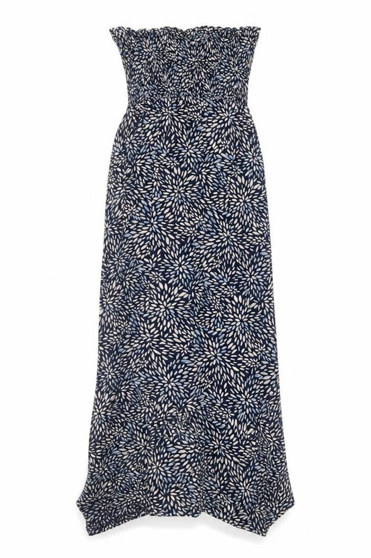 Accessorize Womens Blue Geometric Viscose A-Line Size XS Off the Shoulder Pullover