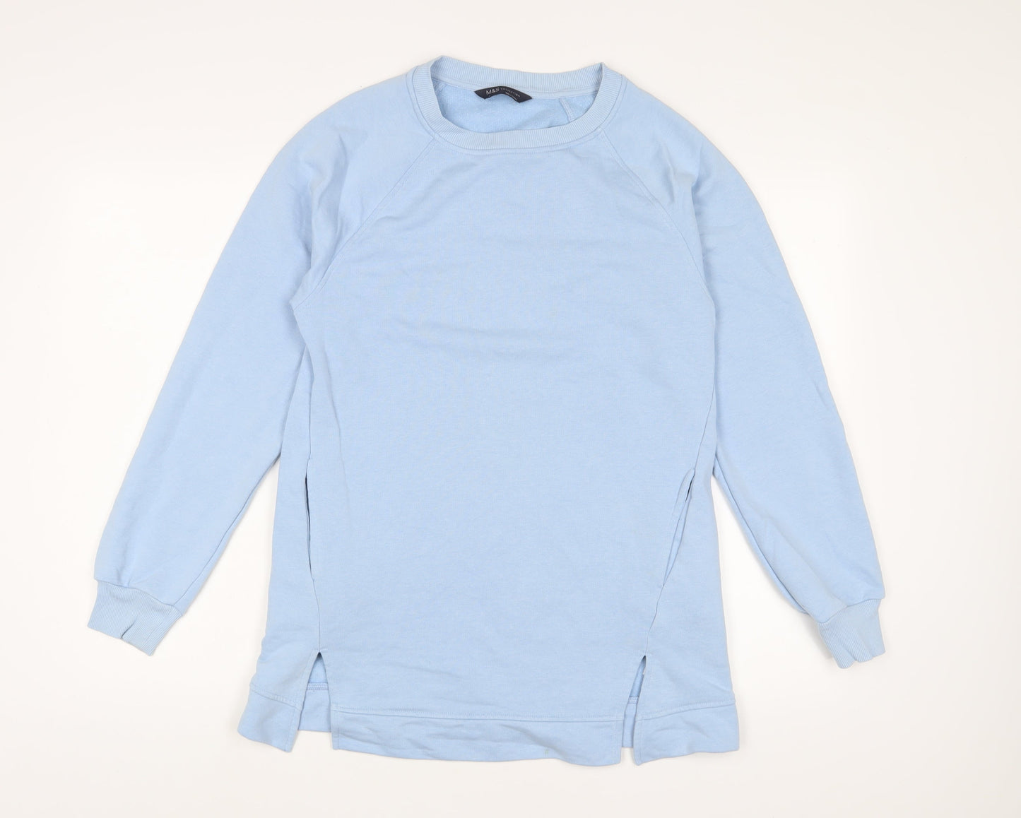 Marks and Spencer Womens Blue Cotton Pullover Sweatshirt Size 8 Pullover