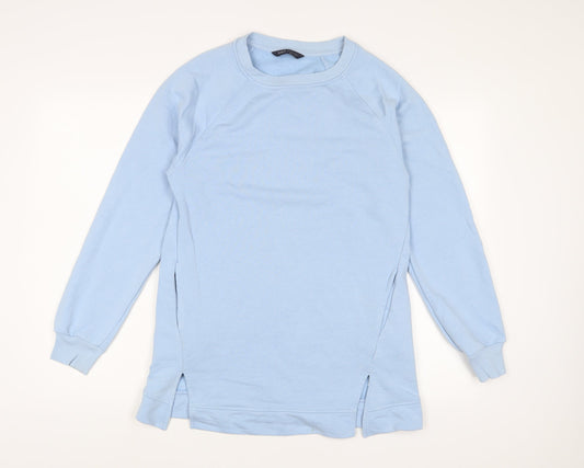 Marks and Spencer Womens Blue Cotton Pullover Sweatshirt Size 8 Pullover