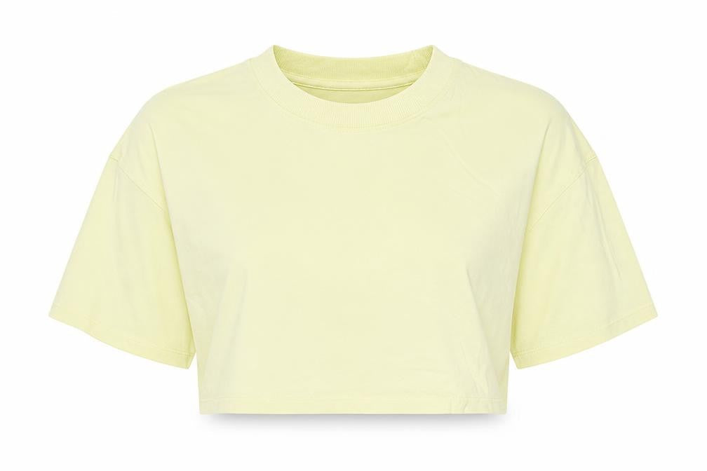 Zara Womens Green Cotton Cropped T-Shirt Size M Crew Neck