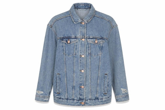 New Look Womens Black Jacket Size 10 Button - Distressed, Pockets