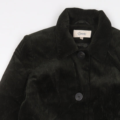 Classics Womens Green Overcoat Coat Size 8 Button - Pockets